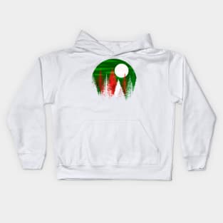 Christmas in the forest on a full moon Kids Hoodie